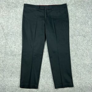 Dickies Pants Womens 14 Black Relaxed Fit Stretch Twill Capri Chino Work‎ Slacks